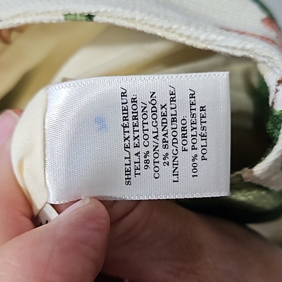 Ann Taylor Petite, Sz 4P, Mini, Pencil Skirt Cream, Floral, Lily, Peach, Purple - Picture 12 of 12